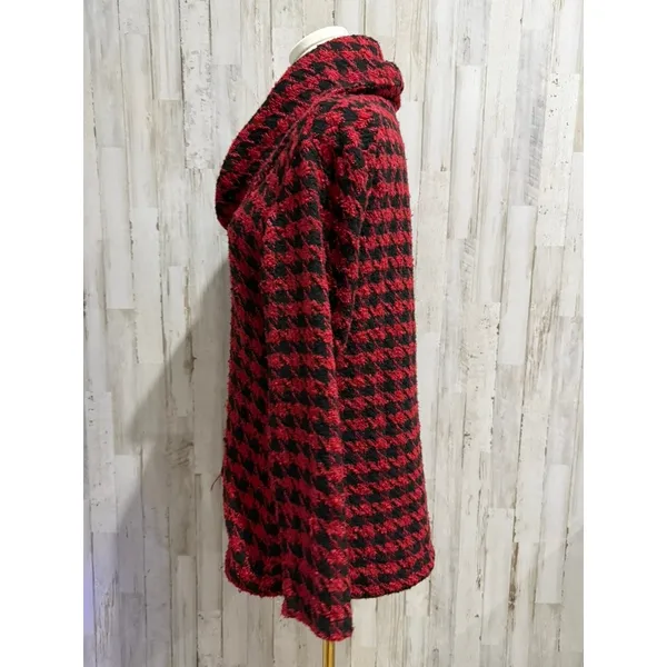 Lulu-B‎ Women's Cowl Neck Houndstooth Pullover Sweater Red Size Small - Image 5