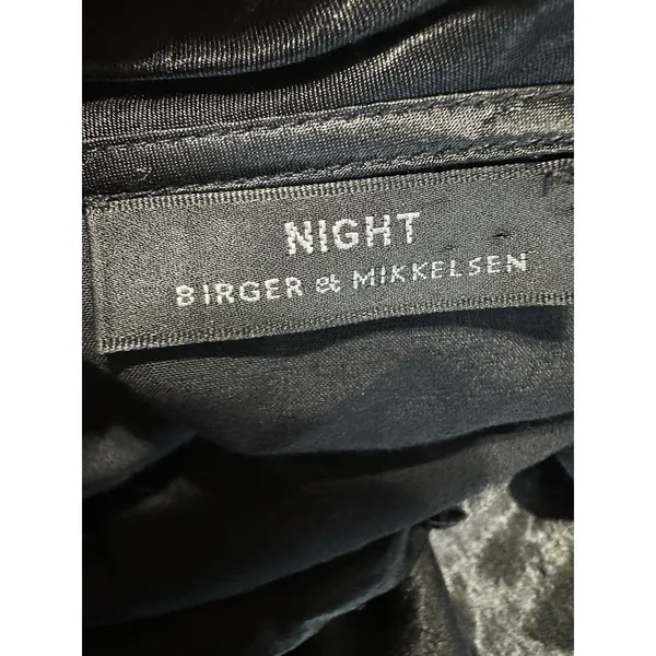 NIGHT Birger et Mikkelsen Black V-Neck‎ Rhinestone Midi Cocktail Dress US 10 - Image 5