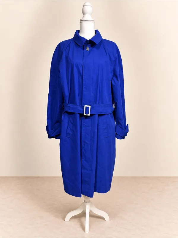Ralph Lauren Cobalt Blue Belted Long Trench Coat - Image 5