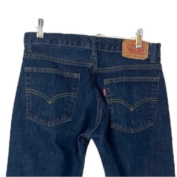 Levi’s Jeans 505 Regular Mid Rise Dark Wash Unisex Women’s Men's Size 28 X 28 - Image 4
