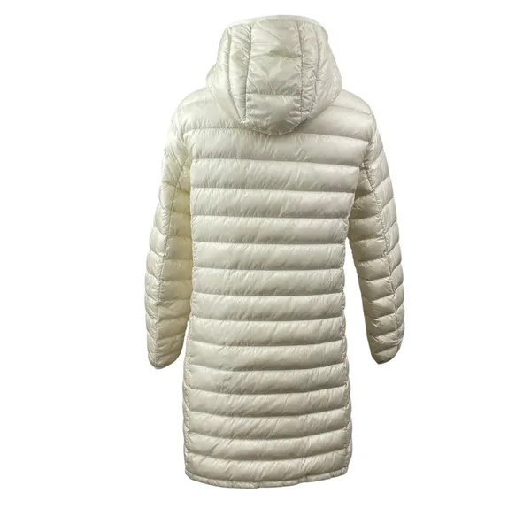 Aritzia Babaton Hudson Women's Cream Hooded Long Sleeve Puffer Coat Jacket Sz S - Image 4