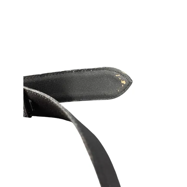 Jaeger Italy Black Silk Blend Leather Belt Size 30 Gold Tone Buckle Women’s - Image 4