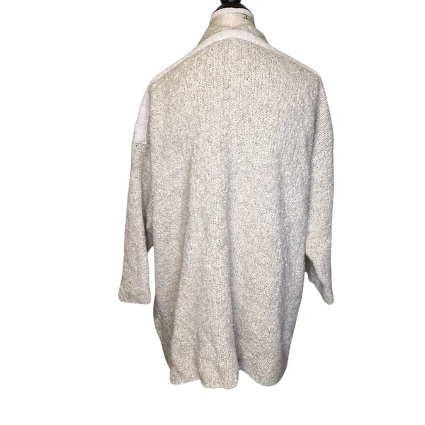 Aerie Wool Blend Cozy Women's Gray Cream Sweater Cardigan Wool Blend L / XL - Image 3