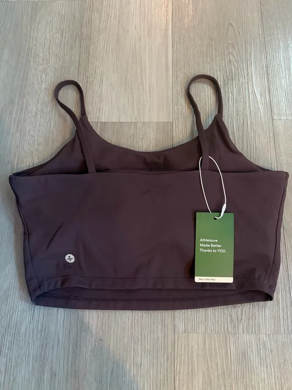 Halara Purple Padded Cropped Workout Tank – Medium NWT - Image 2