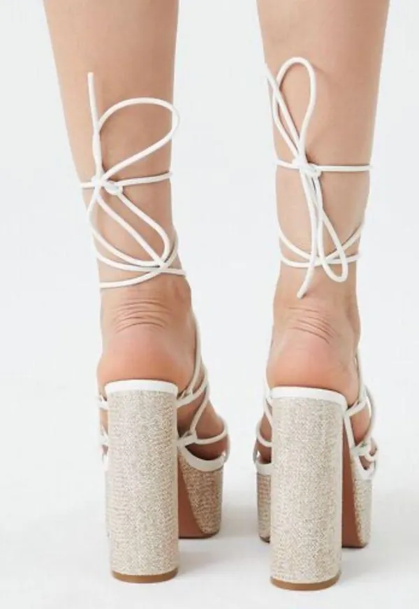 Forever 21 Lace Up Platform Heels - Image 3