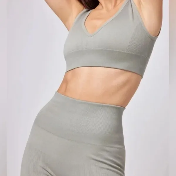 L SPACE Work It Bra Top in Sage Size M/L - Image 3