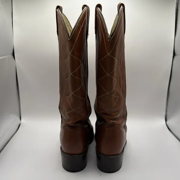 VTG. ACME Avoniti Hypalon Oil Resistant‎ Brown Leather Cowboy Boots SZ 7.5 - Image 7