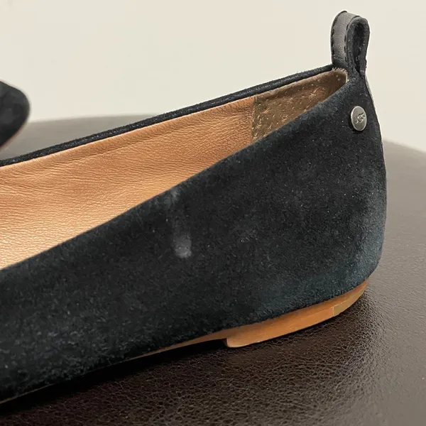 Ugg Black Jonette Suede Leather Flats 6 Almond Toe *No Box* - Image 9