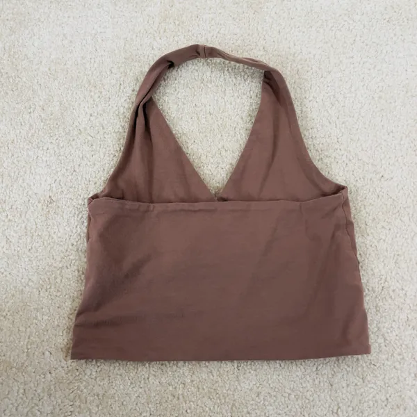 Cotton On Brown Halter Crop Top - Image 2