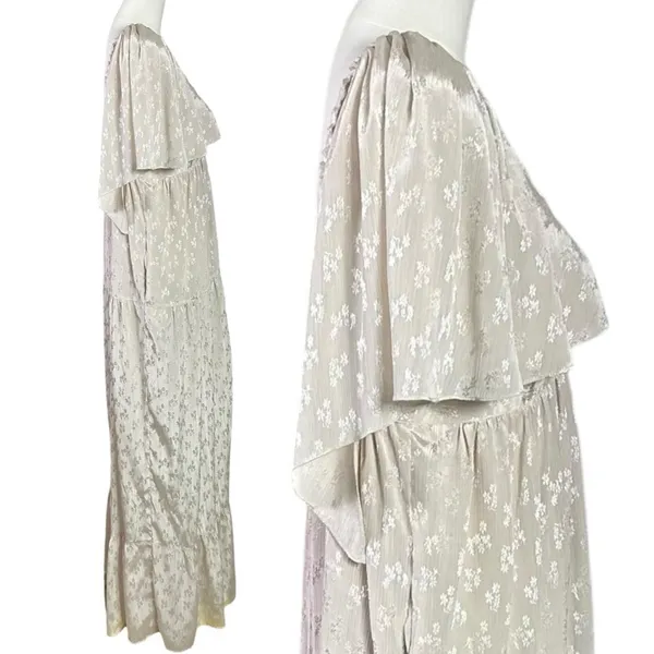 Free People Dainty Ethereal Fairy Cha Cha Maxi Dress in Ivory Cream Size Large - Image 9