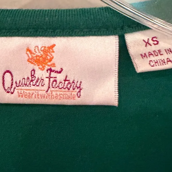 Quacker Factory Sequin V-Neck 3/4‎ Sleeve Glam Top Womens XS Green Holiday Party - Image 3