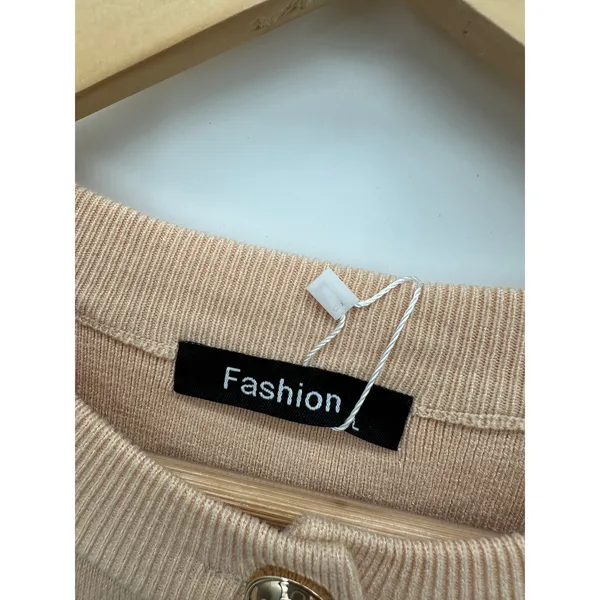 Academia Preppy Tan Knit Sweater Dress Size L NWT Quiet Luxury Old‎ Money - Image 4