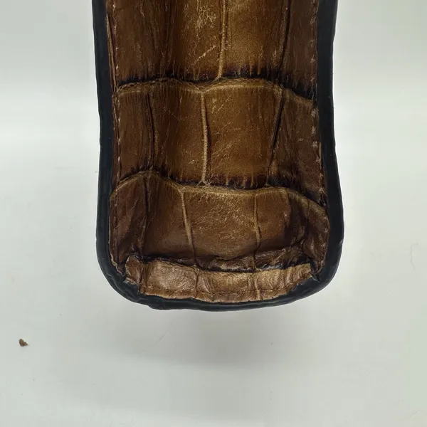 Dooney & Bourke Vintage Brown Croc Embossed Leather Crossbody Bag - Image 14