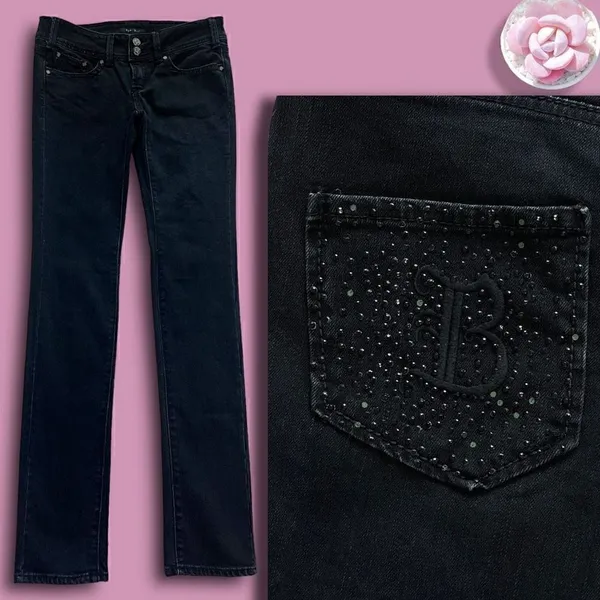 BIK BOK Black Bling cigarette Style Ankle Jeans Sues Boutique Sz M, 10 Long - Image 2