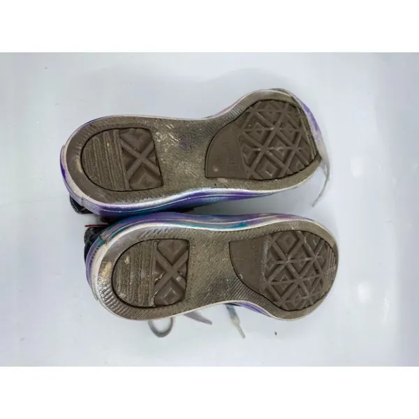 Converse Sneakers Customized Black Silver Womens 8 - Image 12