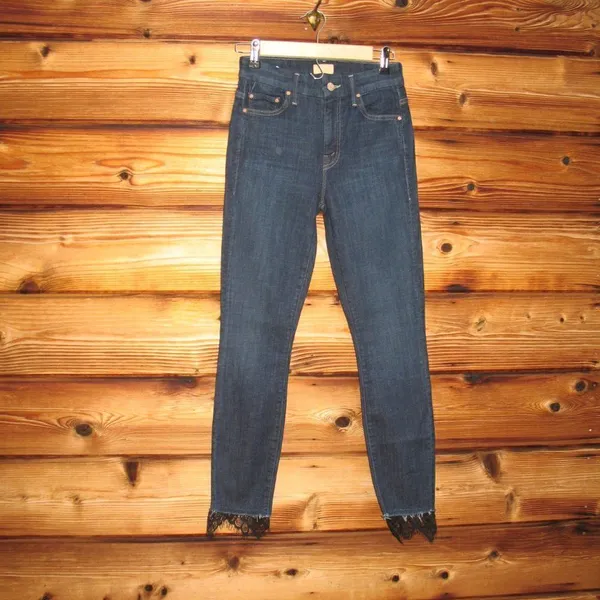MOTHER High Waisted Looker Dagger Ankle Fray Lace - Image 3