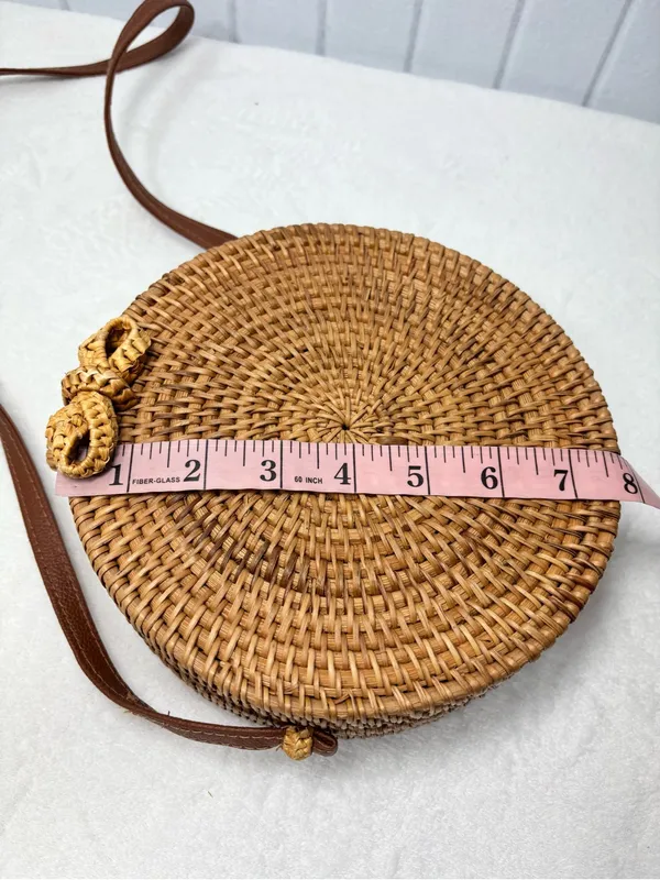 Straw Purse Handbag Summer‎ Beige Natural Handwoven Classic Wicker Rattan - Image 7
