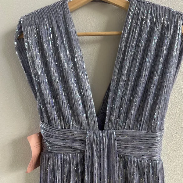 sabina Musayev Emmeline V-Neck Lurex Maxi Dress NEW Size Small - Image 4