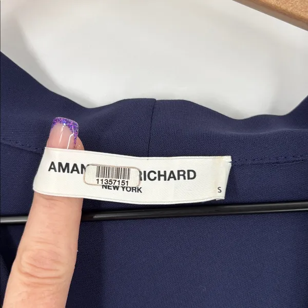 Amanda Uprichard Venus Dress Faux-Wrap small navy blue - Image 3