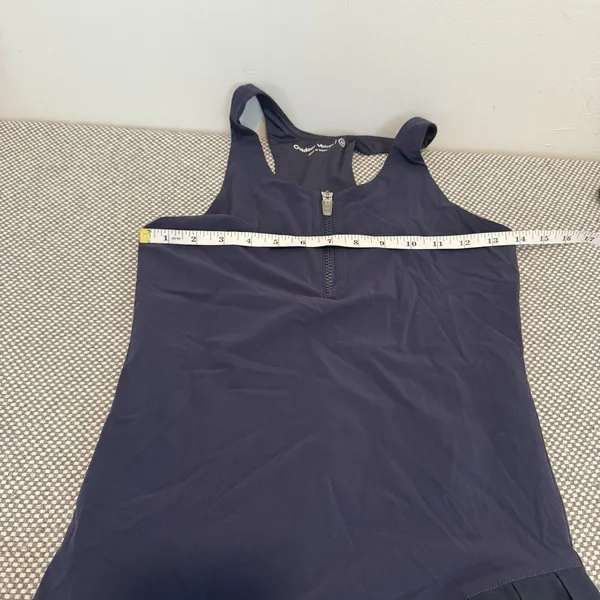 Outdoor Voices Tennis Dress Pleated Asymmetric Hem Racerback Quarter Zip XS - Image 9