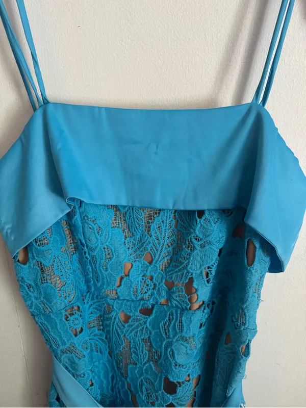Dahlia MacPhee Blue Midi Cocktail Dress Small NWT - Image 4