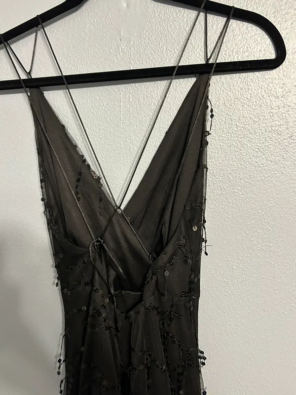 Showpo V Neck Black Sequin Dress - Image 5