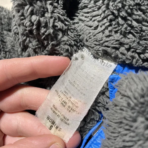 Vtg Patagonia Reversible Fleece Zip Up Sherpa Pile Vest Blue Grey Women's SZ S - Image 3