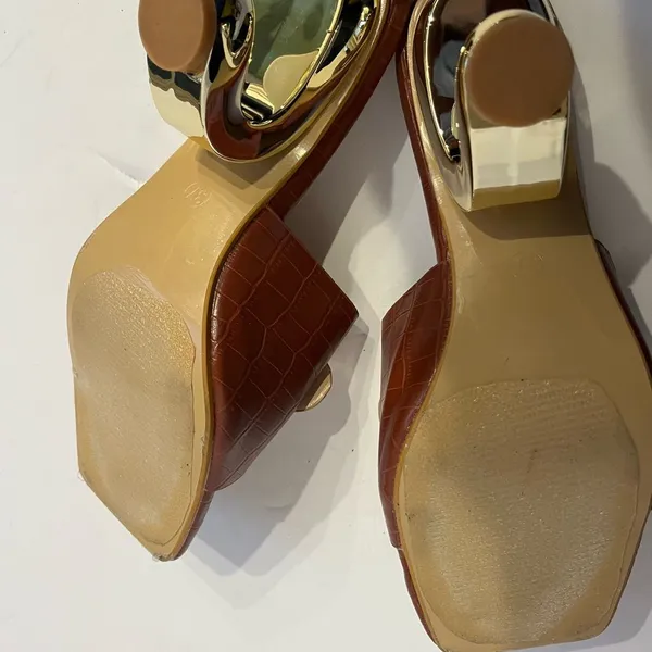 Chic Brown Mules with Pearl Detailing - Image 6