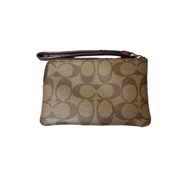 Coach Signature Canvas Red Stripe Wristlet One Size - Image 3