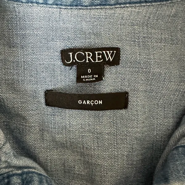 J.Crew Chambray Pearl Snap Button Denim Western Shirt Women’s Small - Image 5