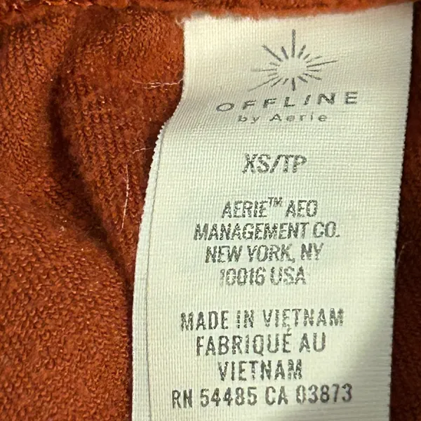 Aerie Velour Jogger Pants Rust Orange Brown Size XS - Image 13