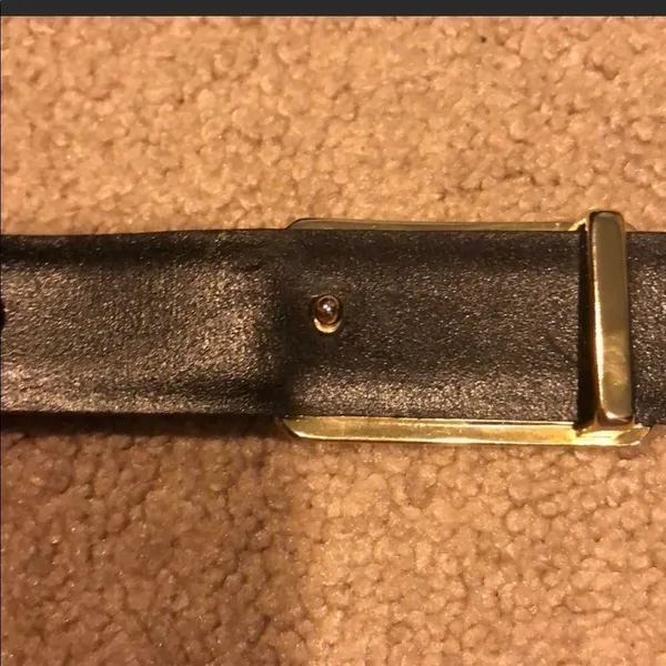 Burberry Black Leather with Gold Plaque Belt - Image 7