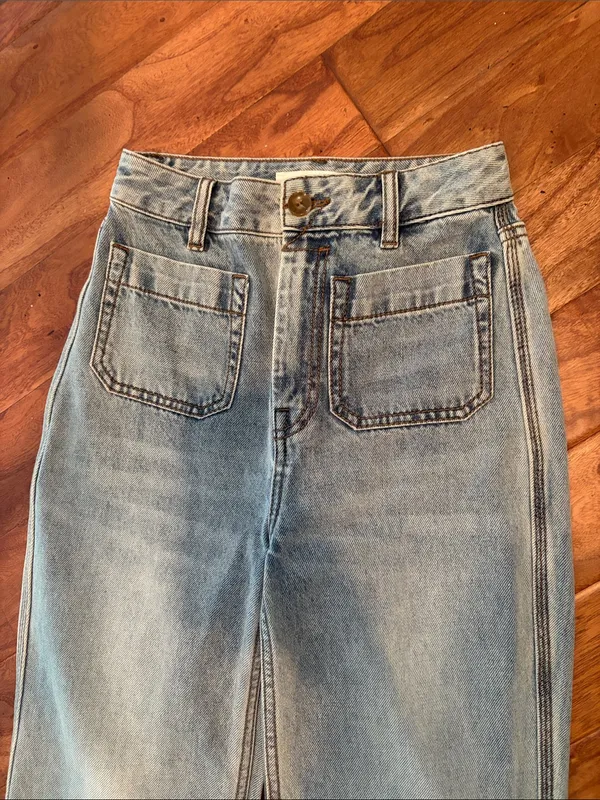 Zimmermann Patch Pocket Z Sailor Jeans Light Washed Flare Size 24 - Image 7