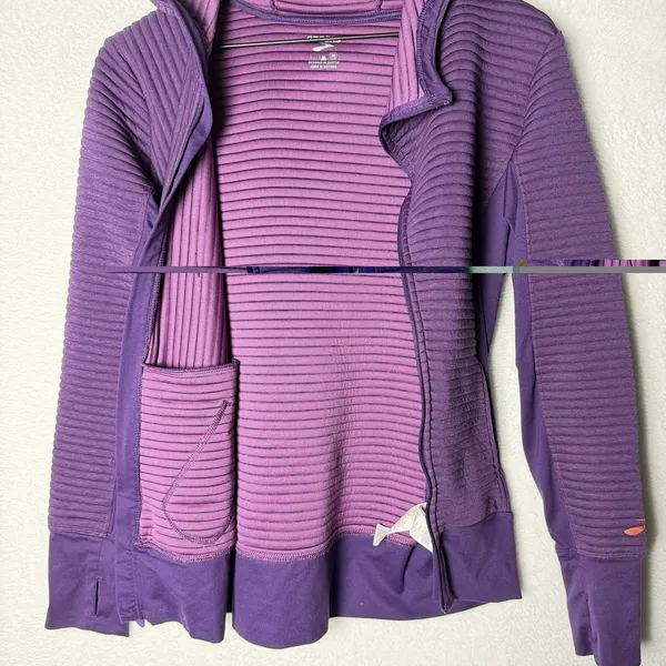Brooks Running Fly By Zip-Up Hoodie Jacket Purple size M - Image 10