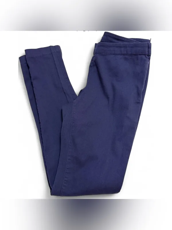 H&M Women’s Navy High Rise Side Zip Stretch Skinny Ankle Pants size 6 - Image 2