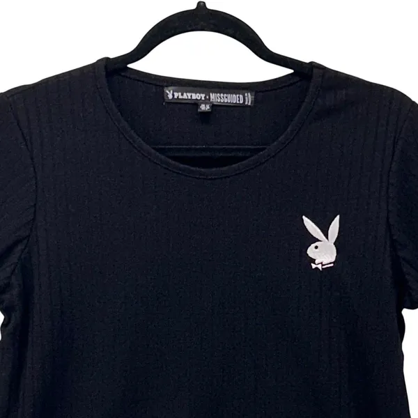 Playboy Missguided Shirt 6 Streetwear Cropped Logo Spellout Statement Y2k‎ - Image 3