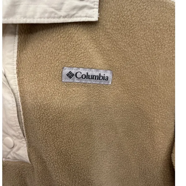 Columbia Womens Tan Cream Snap Fleece Pullover Sweater AL9102 Small - Image 7