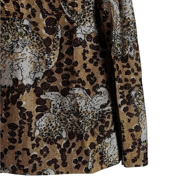 Vintage Lady Manhattan 70s Baby Leopard Novelty Top Boho Chic Animal Print - Image 5