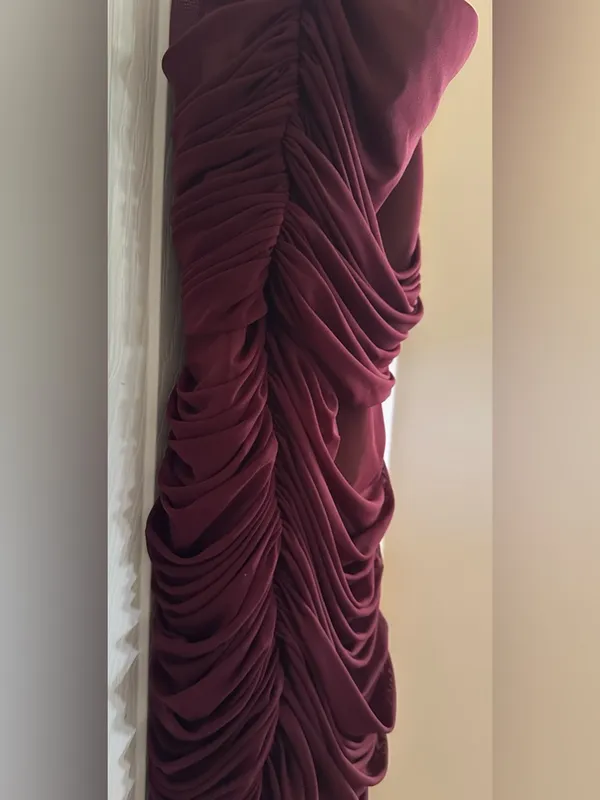 Michael Costello x REVOLVE Honor Mini Ruched Dress in Dark Plum - Image 7