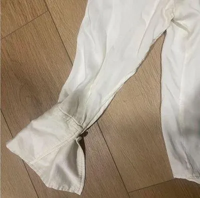 Zara silky white button down - Image 8