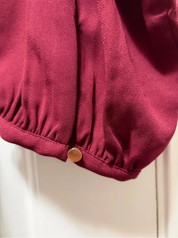 a new day Burgundy Tie-Waist V-Neck Midi Dress - Image 5