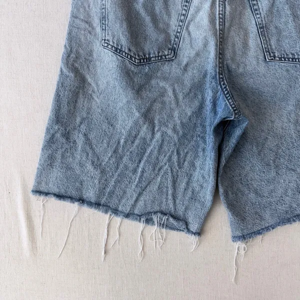 Aeropostale Baggy Jorts Denim Shorts 14 Light Wash Distressed Raw Hem Cotton - Image 9