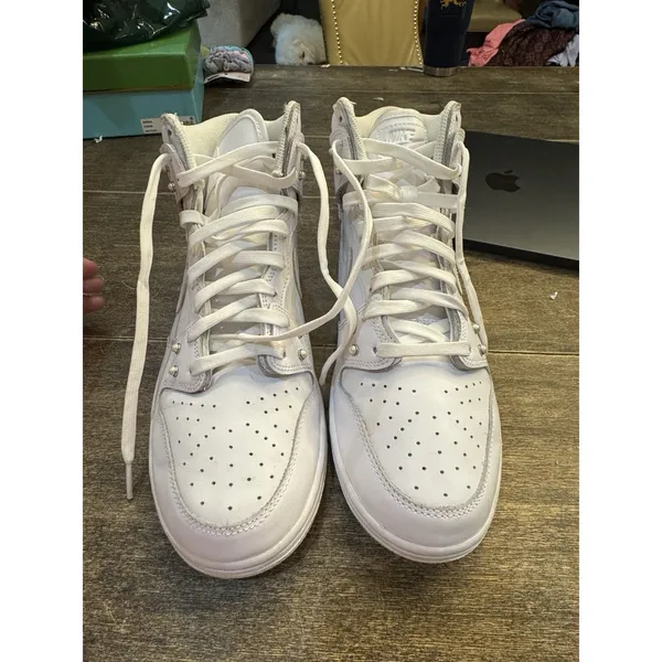 Nike Dunk High‎ SE 'Pearl White' sneakers for women Size 10 Wedding Bridal - Image 4
