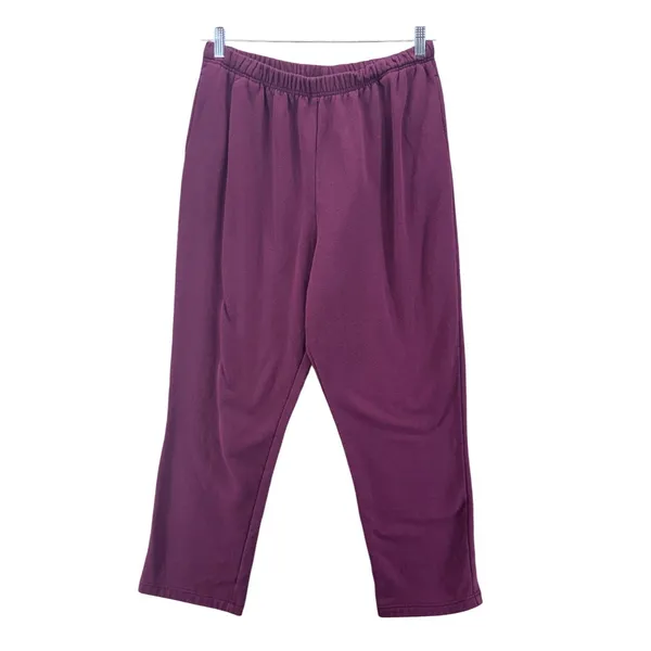 Vintage Embroidered Jog Set Size 1X Straight Leg Wine Cottagecore Fall Cozy Warm - Image 6