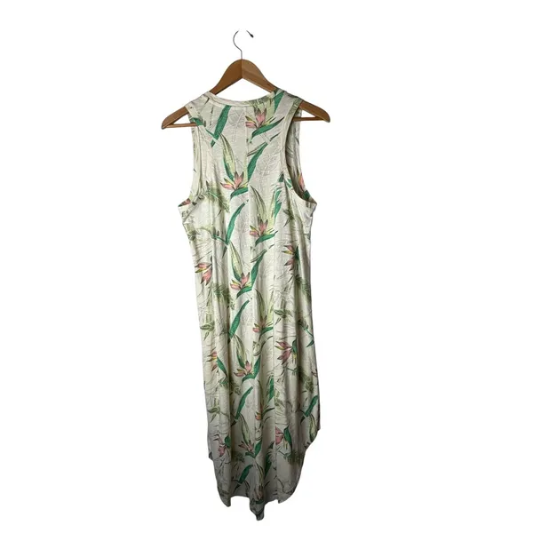Z Supply Reverie Dress Women Large White Birds Of Paradise Floral Midi Tropical - Image 3