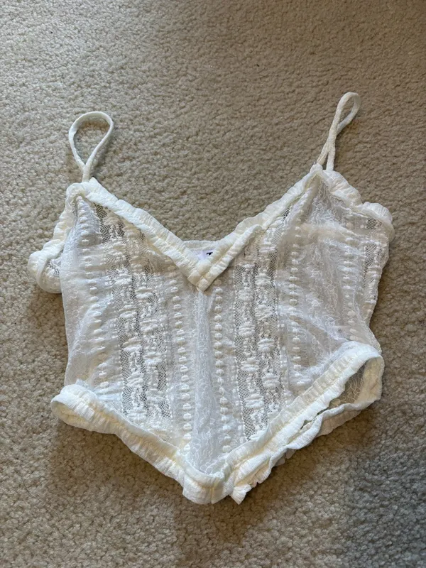 Tiger Mist Ivory Lace Wrap Top Set - Image 6