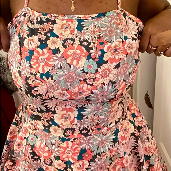 Floral Sleeveless Skort Dress Pink Size L - Image 2
