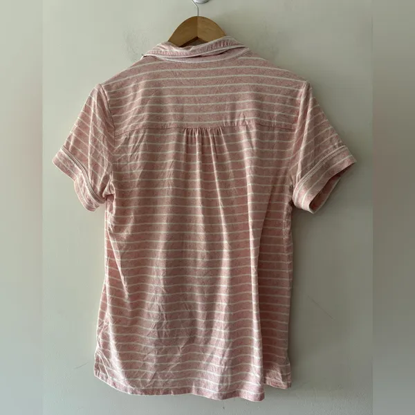 Bare Necessities Pink and White‎ Stripe Cozy Soft Pajama Top - Image 3