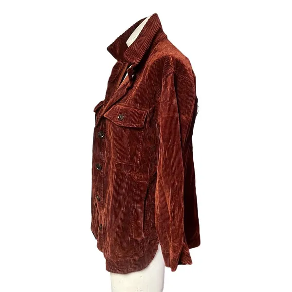 Madewell Women's Corduroy Shirt-Jacket XS Rustic Red Casual Button-Front - Image 3