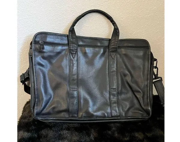 Tumi 9621D3 Alpha Black Leather Expandable Messenger shoulder Laptop - Image 6
